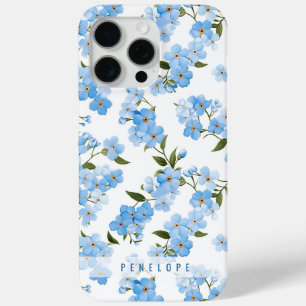Blue Forget me not personalized iPhone case