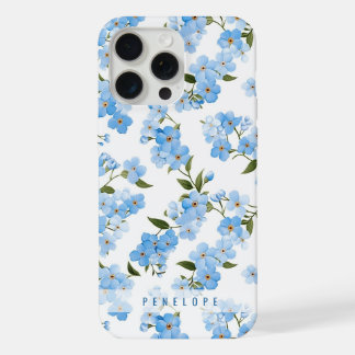 Blue Forget me not  personalized iPhone case  