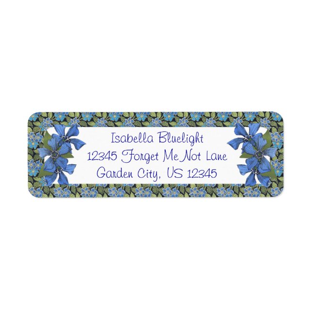 Blue Forget me not Wildflowers Label (Front)