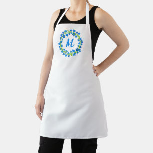 Blue forget-me-not wreath All-Over Print Apron