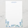 Blue Forget Me Nots - Add Name Monogram Stationery