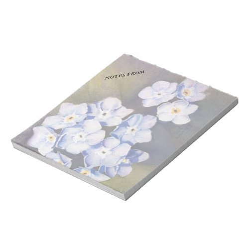 BLUE FORGET_ME_NOTS CUSTOMIZABLE NOTE PAD