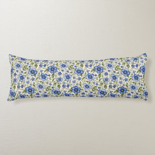 Blue Forget-Me-Nots Floral Fleece Body Pillow