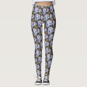 BLUE FORGET ME NOTS FLORAL LEGGINGS