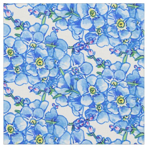Blue forget_me_nots floral pattern fabric