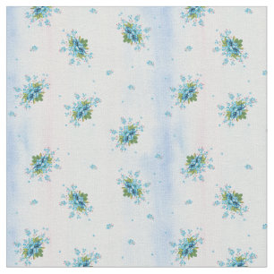 Blue forget-me-not's on a soft pink-blue fabric