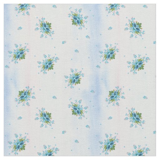 Blue forget-me-not's on a soft pink-blue fabric