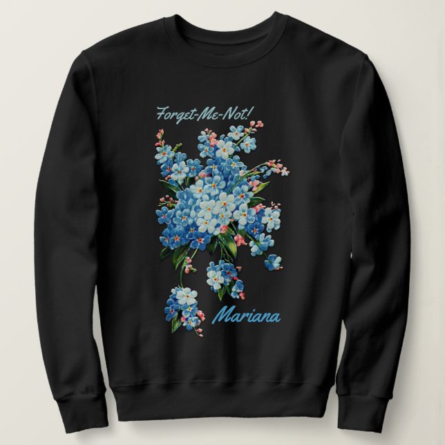 Blue Forget-Me-Nots - Personalized Sweatshirt (Design Front)