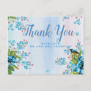 Blue forget-me-nots Thank You Postcard