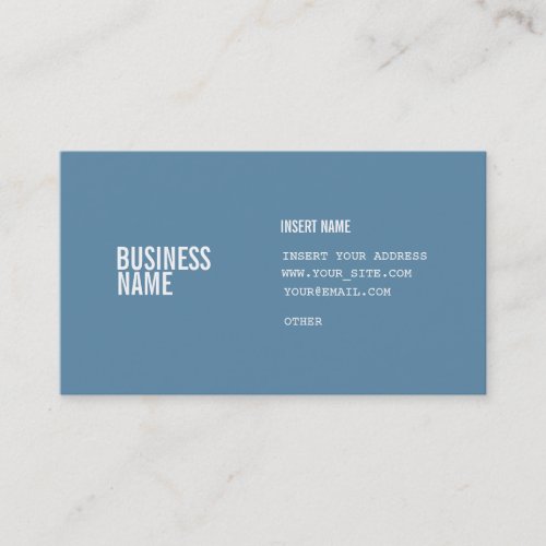 Blue Format With Columns White Condensed Fonts Business Card