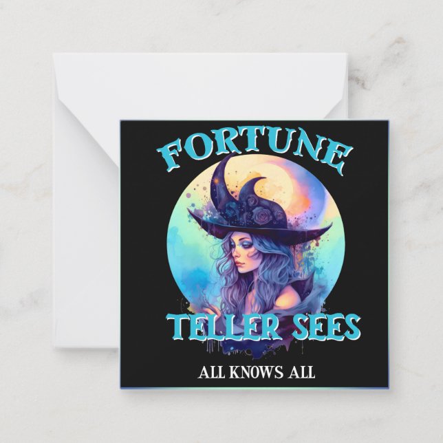 Blue Fortune Teller _ Halloween Note Card (Front)