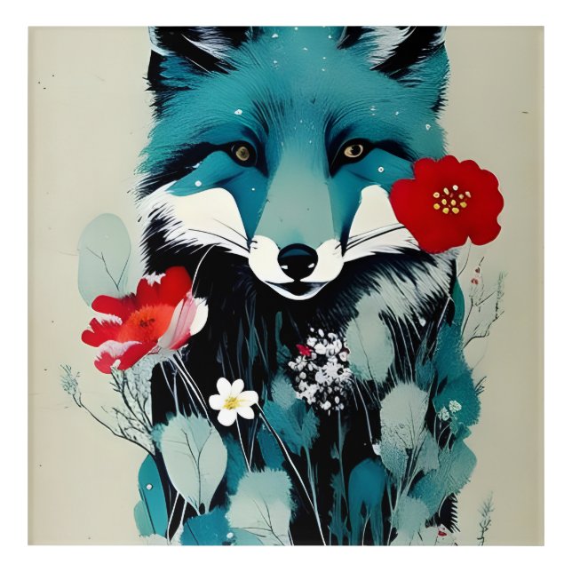 Blue Fox Acrylic Wall Art (Front)