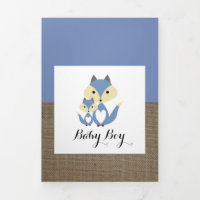 Blue Fox Burlap, 5 Photo Collage Baby Birth