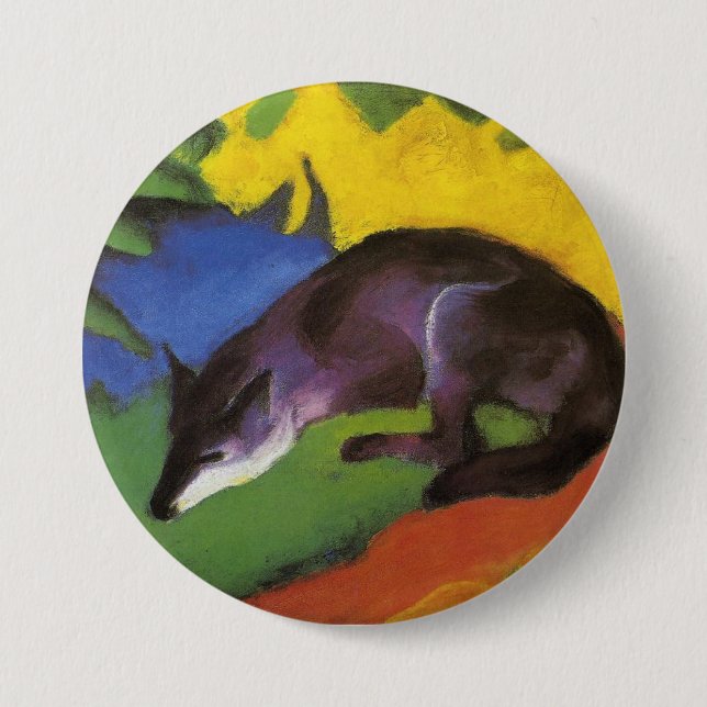 Blue Fox (by Franz Marc) Button (Front)