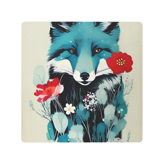 Blue Fox Metal Wall Art (Front)