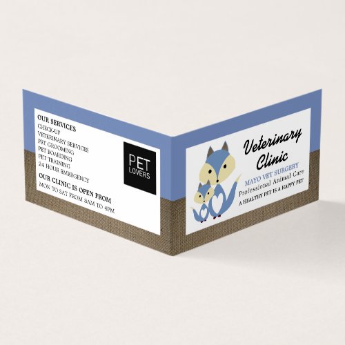 Blue Fox Veterinarian Veterinary Detailed Business Card