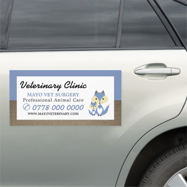 Blue Fox, Veterinarian, Veterinary Service Car Magnet (In Situ)