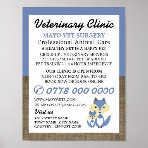 Blue Fox, Veterinarian, Veterinary Service Poster