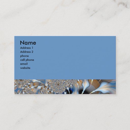 Customizable blue fractal business card templates