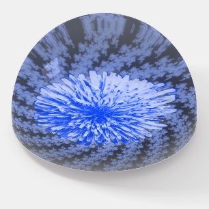 Blue Fractal Dandelion Paperweight