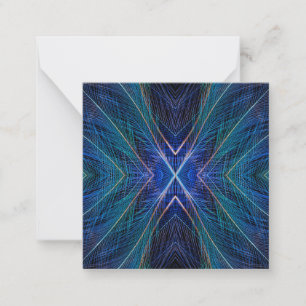 Blue Fractal Feather Design Note Card