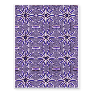 Blue Fractal Flower Kaleidoscope Temporary Tattoos