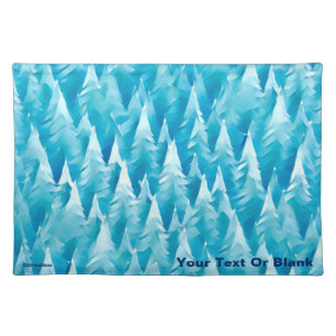 Blue Fractal Forest Cloth Placemat
