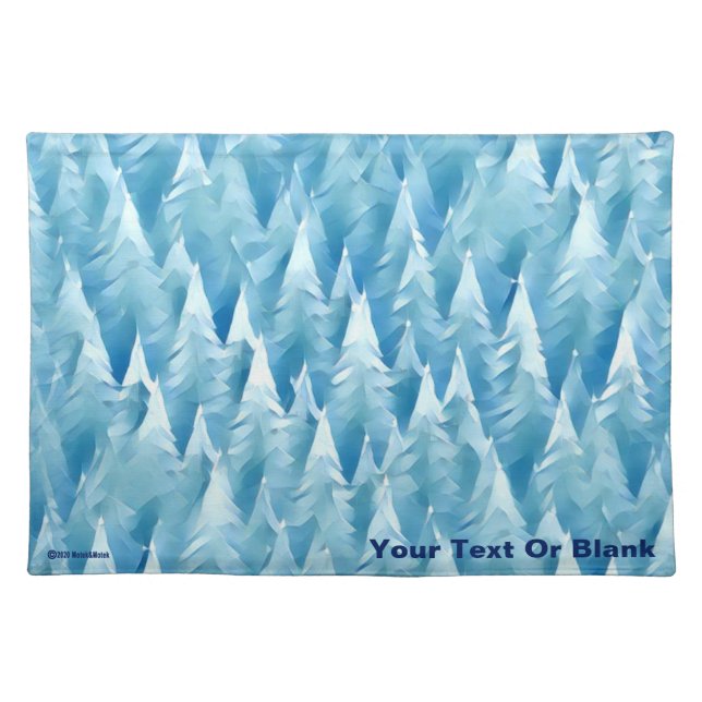 Blue Fractal Forest Cloth Placemat (Front)