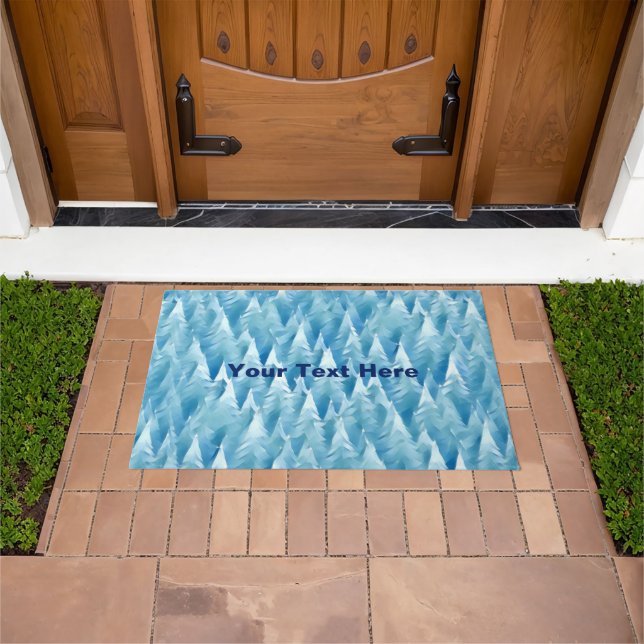 Blue Fractal Forest Doormat (Outdoor)