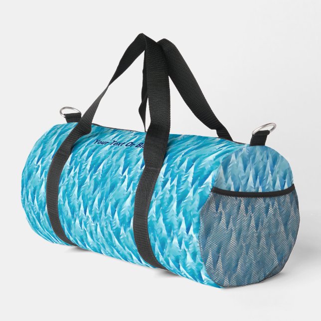 Blue Fractal Forest Duffle Bag (Right Corner)
