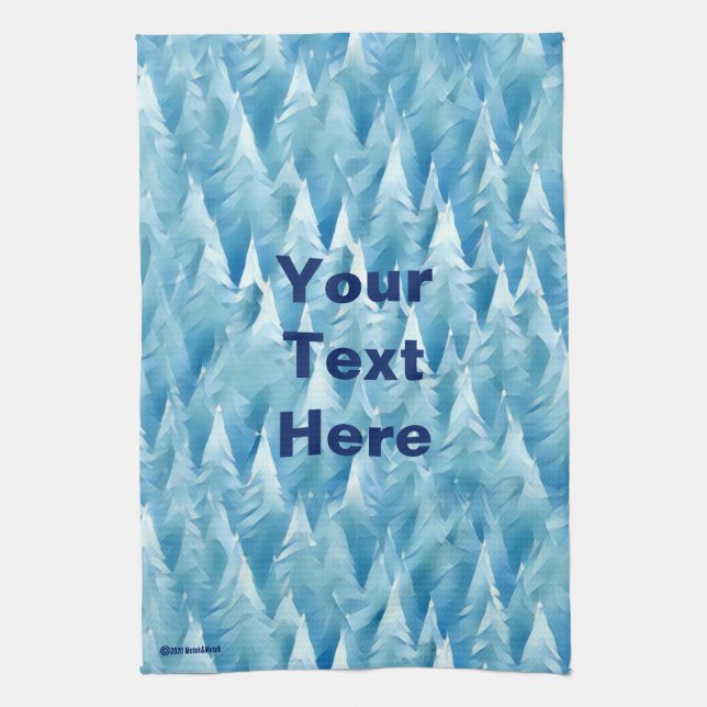Blue Fractal Forest Kitchen Towel (Vertical)