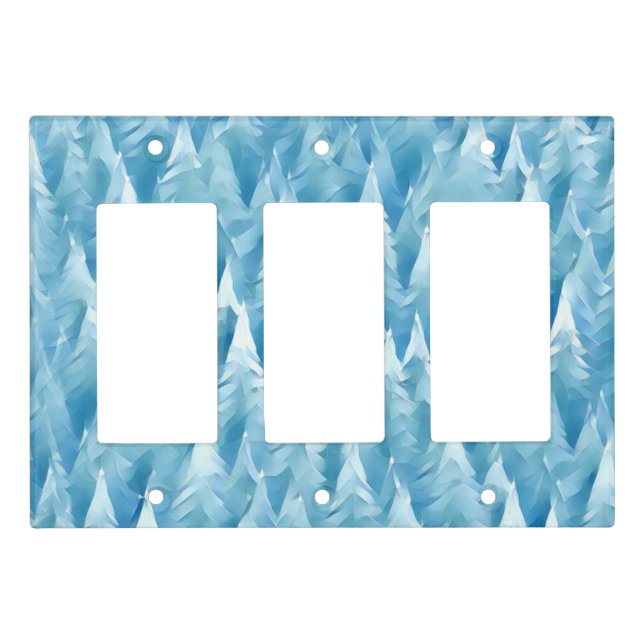 Blue Fractal Forest Light Switch Cover (Front)