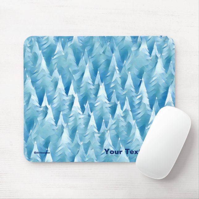 Blue Fractal Forest Mouse Pad (With Mouse)