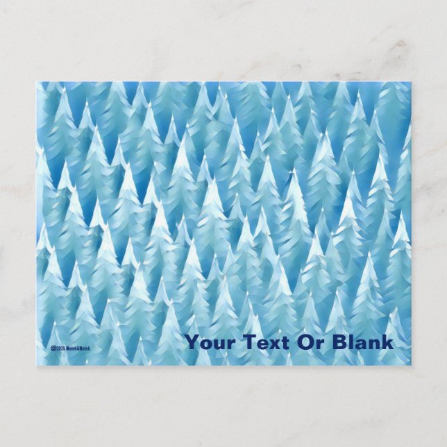 Blue Fractal Forest Postcard (Front)