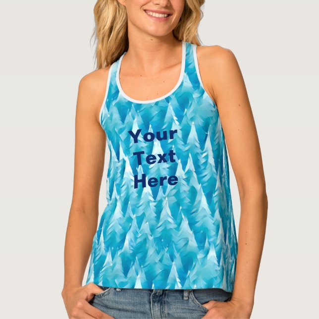 Blue Fractal Forest Tank Top (Front)