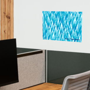Blue Fractal Forest Wall Decal