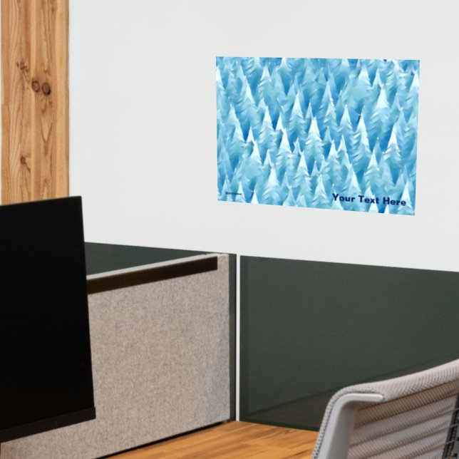 Blue Fractal Forest Wall Decal (Office 2)