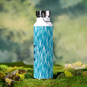 Blue Fractal Forest Water Bottle