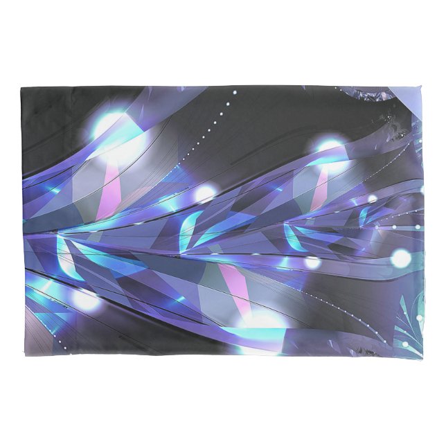 Blue Fractal Jungle 3D Pillow Case (Front)