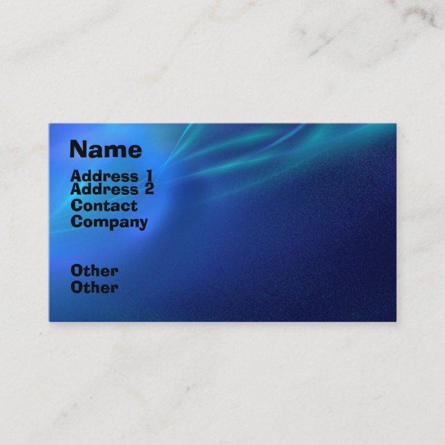 Blue Fractal Mist Business Card (Front)