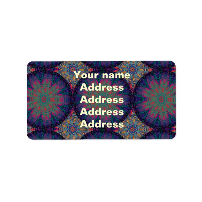 Blue Fractal Pattern Label (Front)