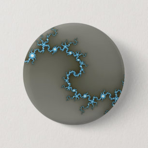 Blue - Fractal Pinback Button