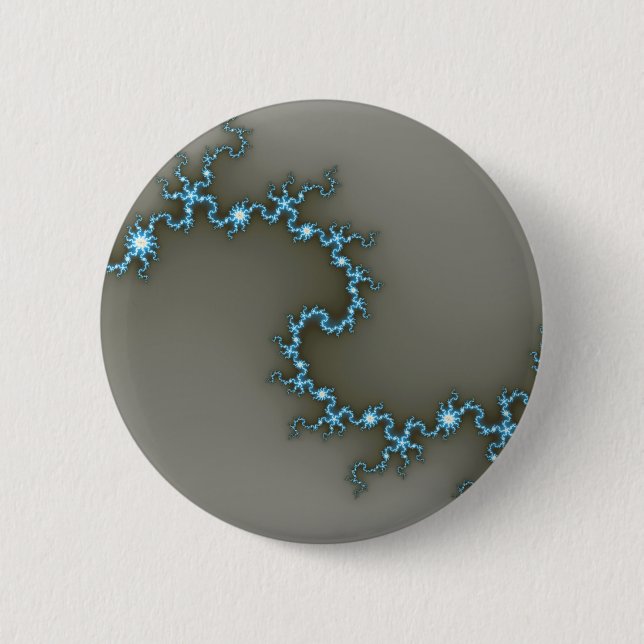 Blue - Fractal Pinback Button (Front)