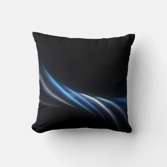 Blue Fractal Plasma Background Throw Pillow (Front)