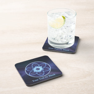 Blue Fractal Seder Plate Drink Coaster