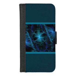 Blue Fractal Space iPhone 8/7 Wallet Case