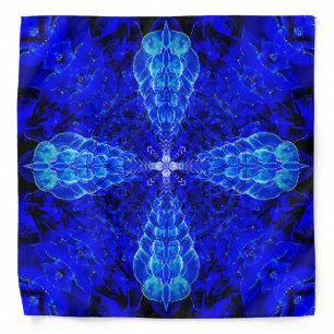 Blue Fractal Square Bandana