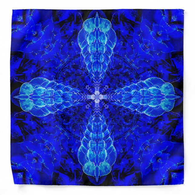 Blue Fractal | Square Bandana (Front)