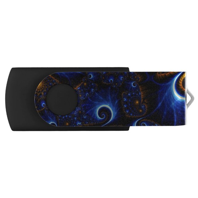 Blue fractal USB USB Flash Drive (Front)