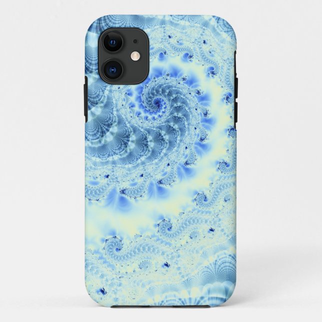 Blue Fractal Vortex Case-Mate iPhone Case (Back)